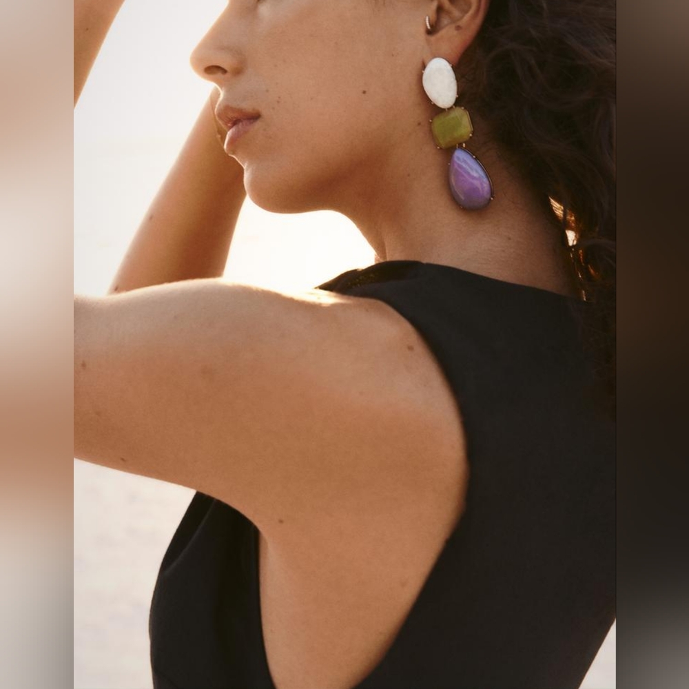 Zara Triple Stone Earrings NWT